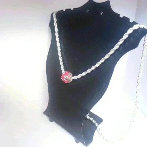 Animal Lover Paw Print Silver Necklace - Picture 2 of 4